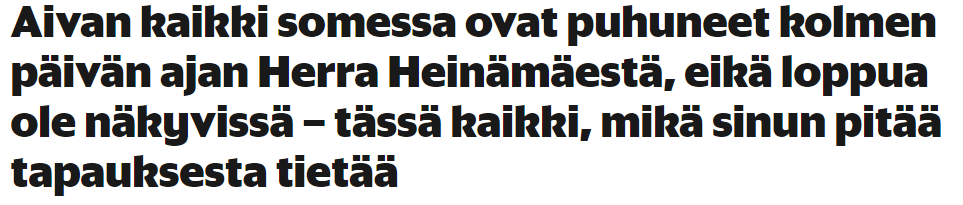 Nyt-liite uutisoi Herra Heinä&shy;mäki -kohusta