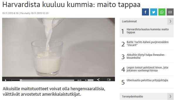 Kauppalehti: Maito tappaa